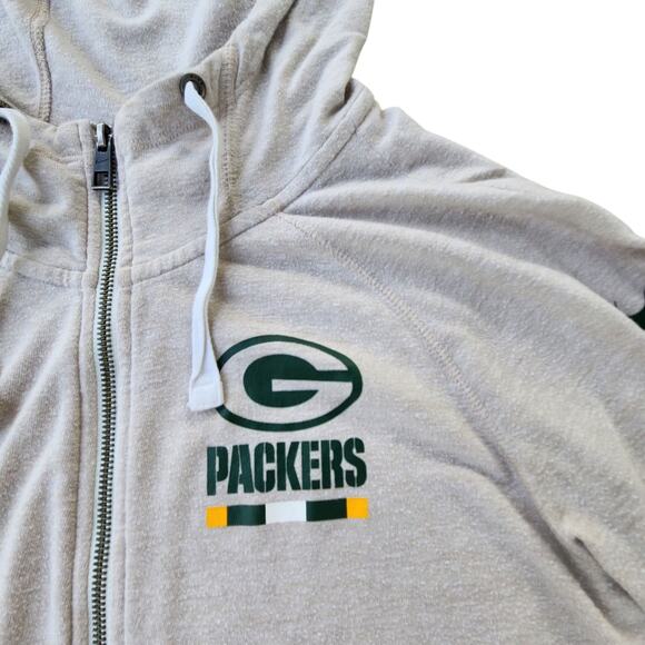 NIKE WOMENS FULL ZIP HOODIE LIGHTWEIGHT GREEN BAY PACKERS FAN LOGO NFL SZ M - Picture 2 of 7